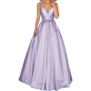 NEW CLARISSE v-neck fit and flare maxi dress in lilac